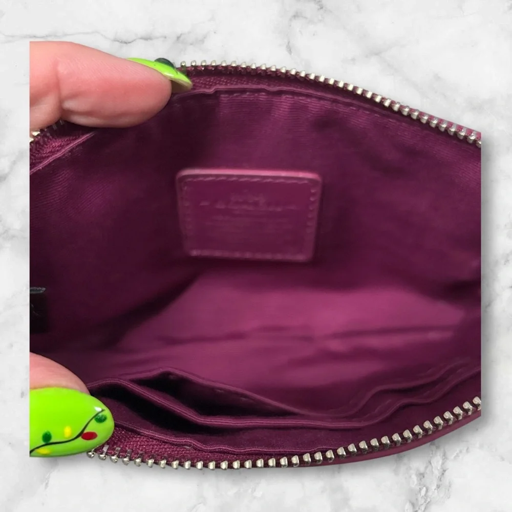 Coach Fuchsia Leather Wristlet - Picture 6 of 6